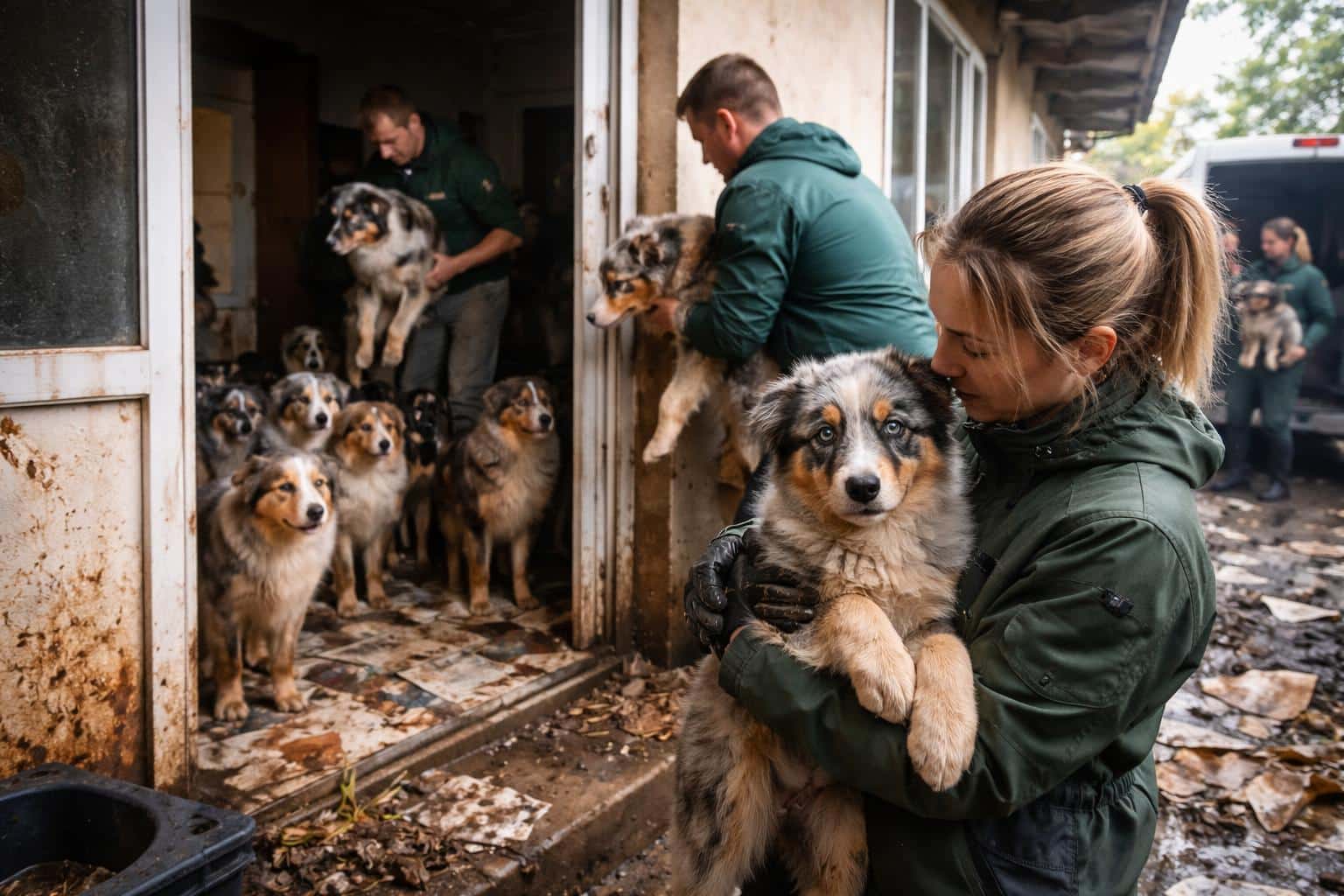 39 Hunde aus Haus gerettet: „Es war furchtbar, überall war Kot und Urin“