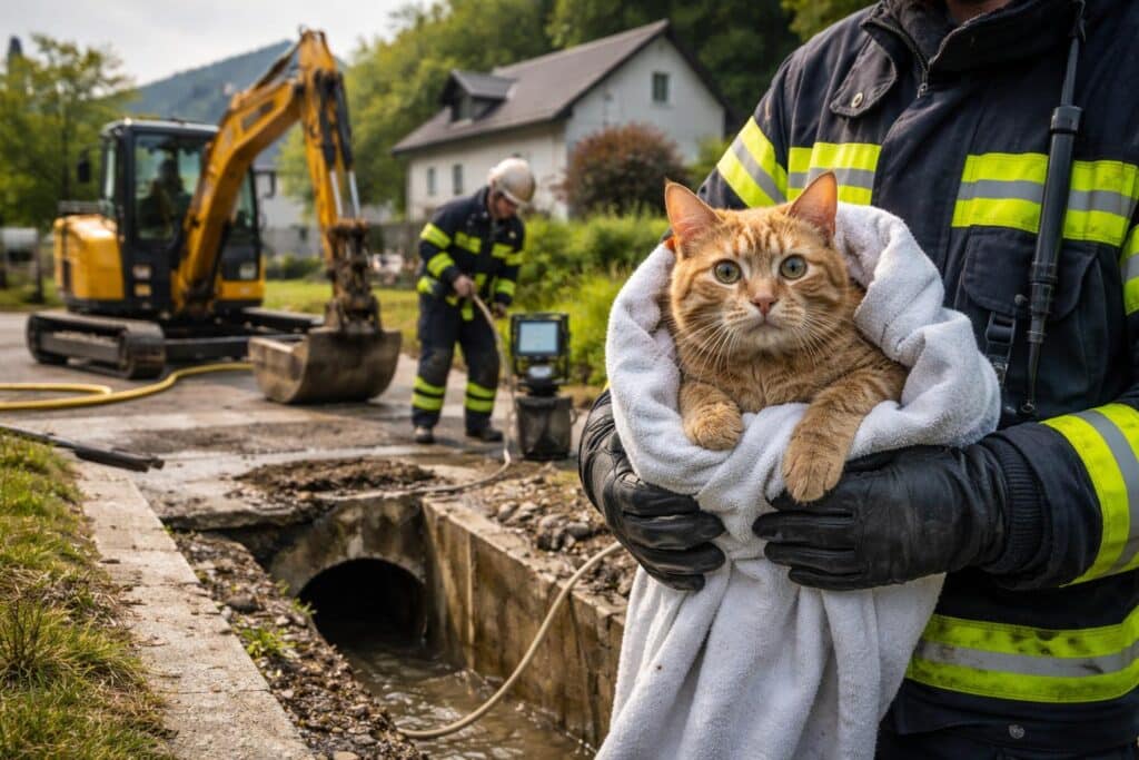 Kater “Peterle” aus Kanal gerettet