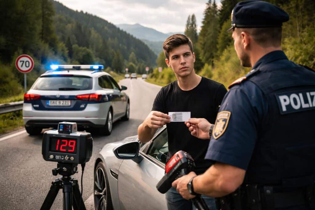 Massive Geschwindigkeitsübertretung - Führerscheinabnahme