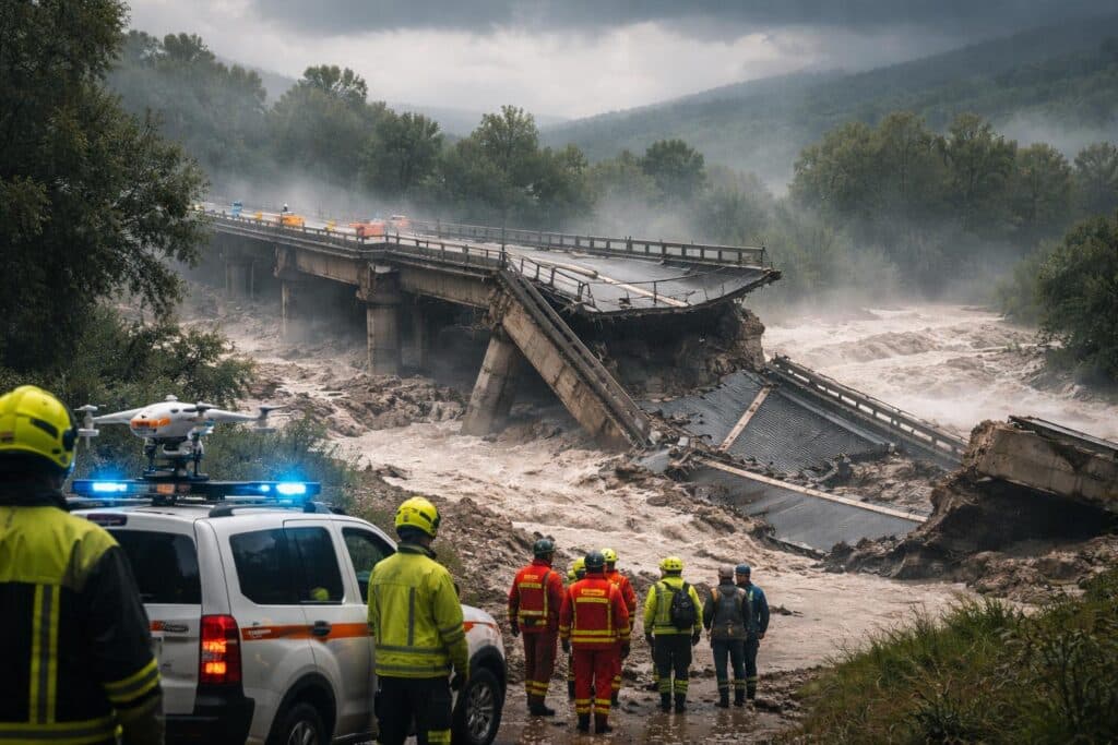 Höchste Warnstufe: Unwetter in Italien: Brücke eingestürzt