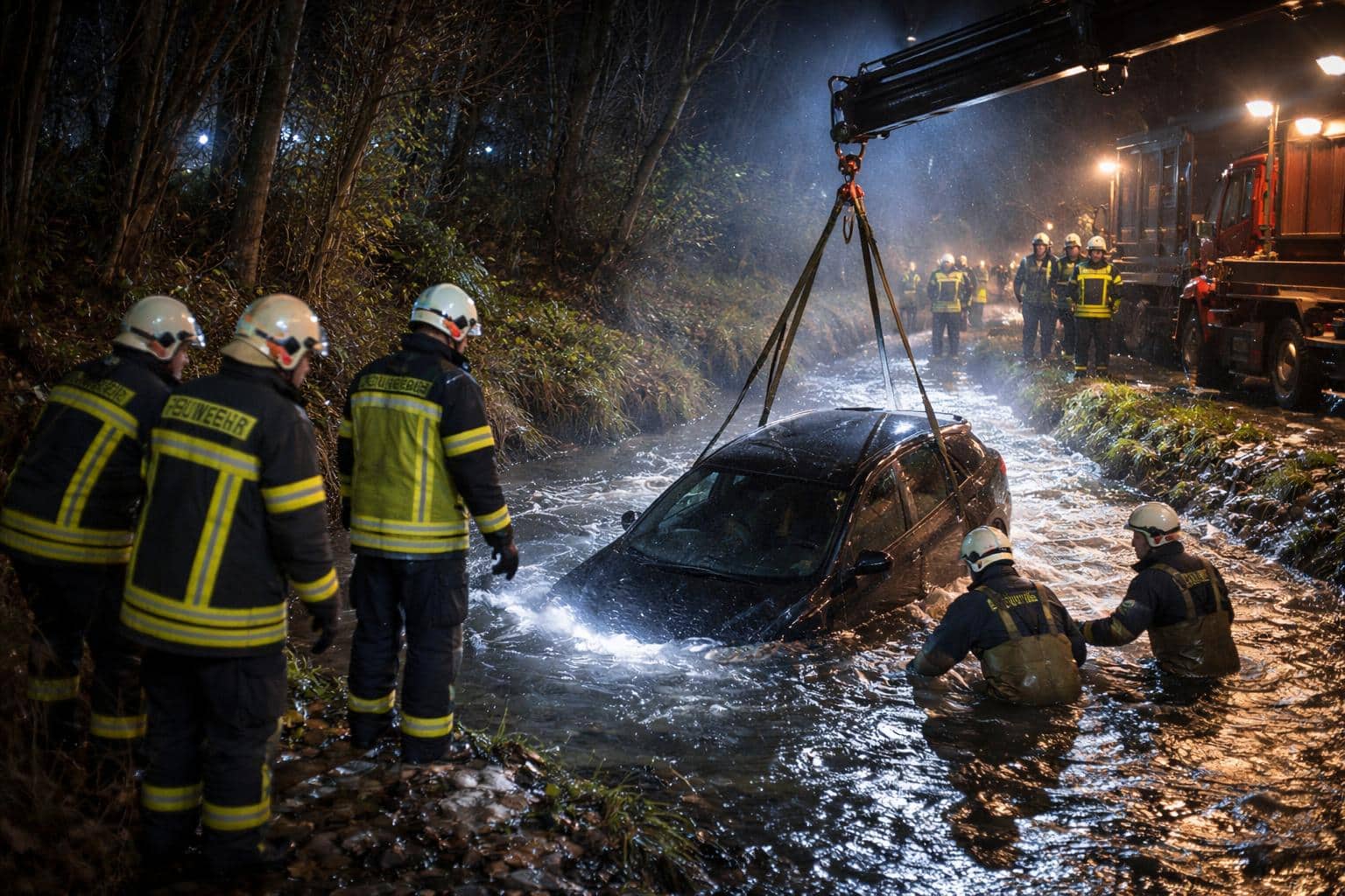 16-Jähriger stürzte mit Auto in Bach