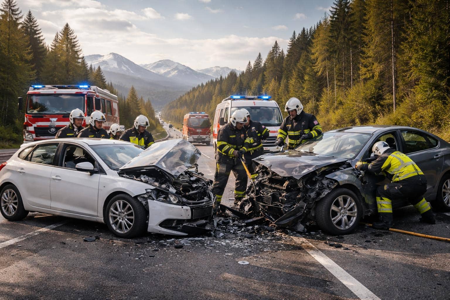 Zwei Personen bei Frontalzusammenstoß in Kärnten eingeklemmt