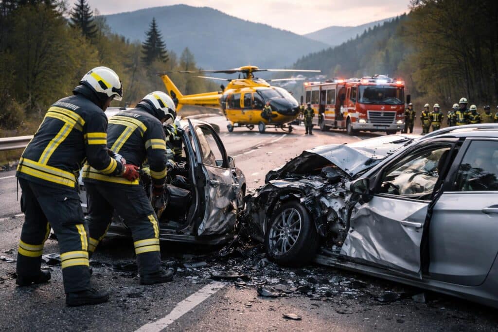 Zwei Verletzte bei schwerem Verkehrsunfall