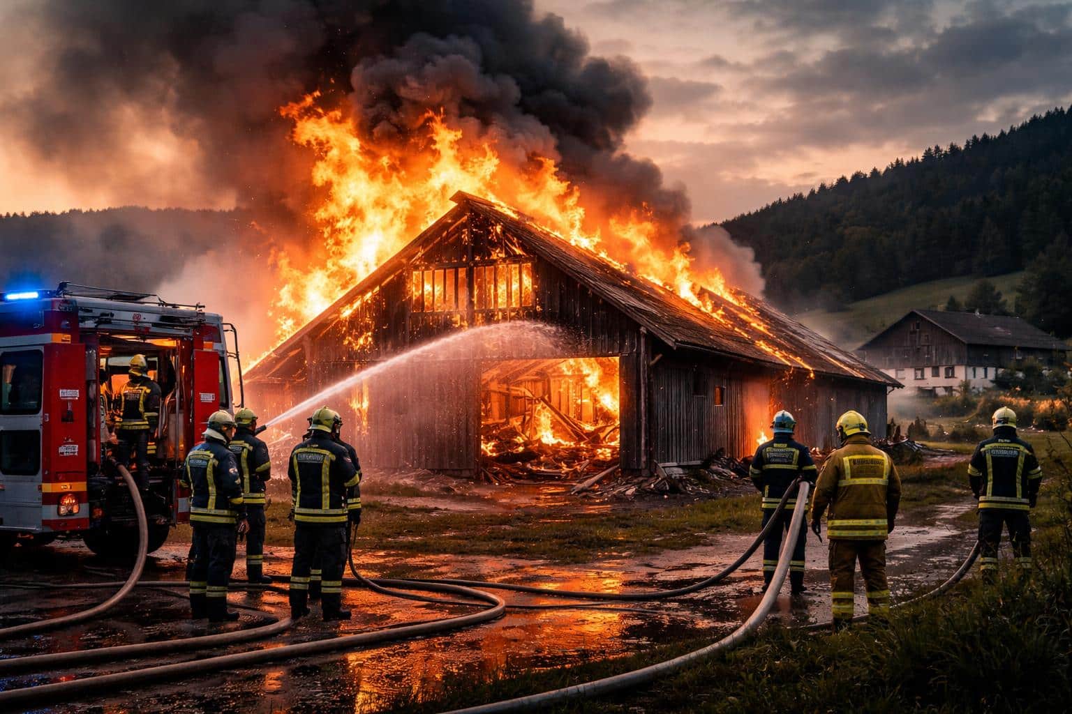 Wirtschaftsgebäudebrand im Bezirk Völkermarkt