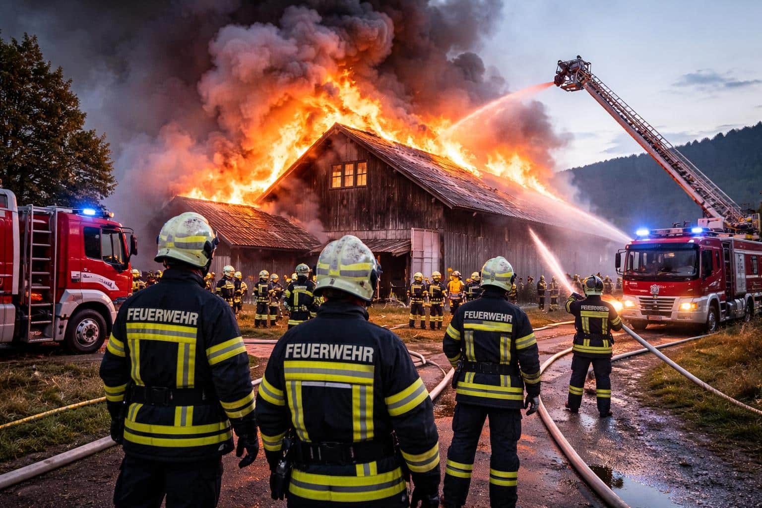 100 Florianis kämpften gegen Feuer