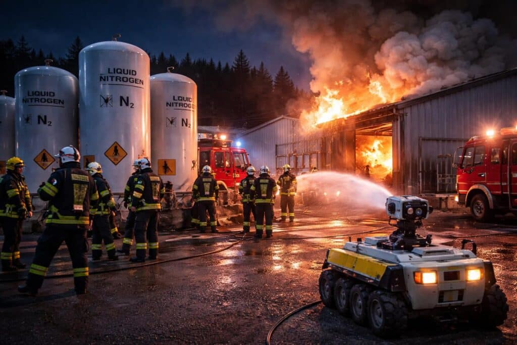 Acht Tonnen Stickstoff eingelagert: Schwieriger Einsatz für Feuerwehren
