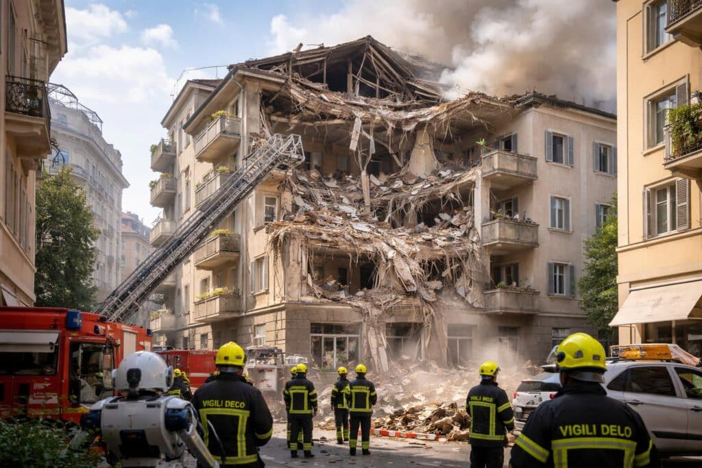 Teil des Dachs eingestürzt: Explosion in Wohnhaus in Triest