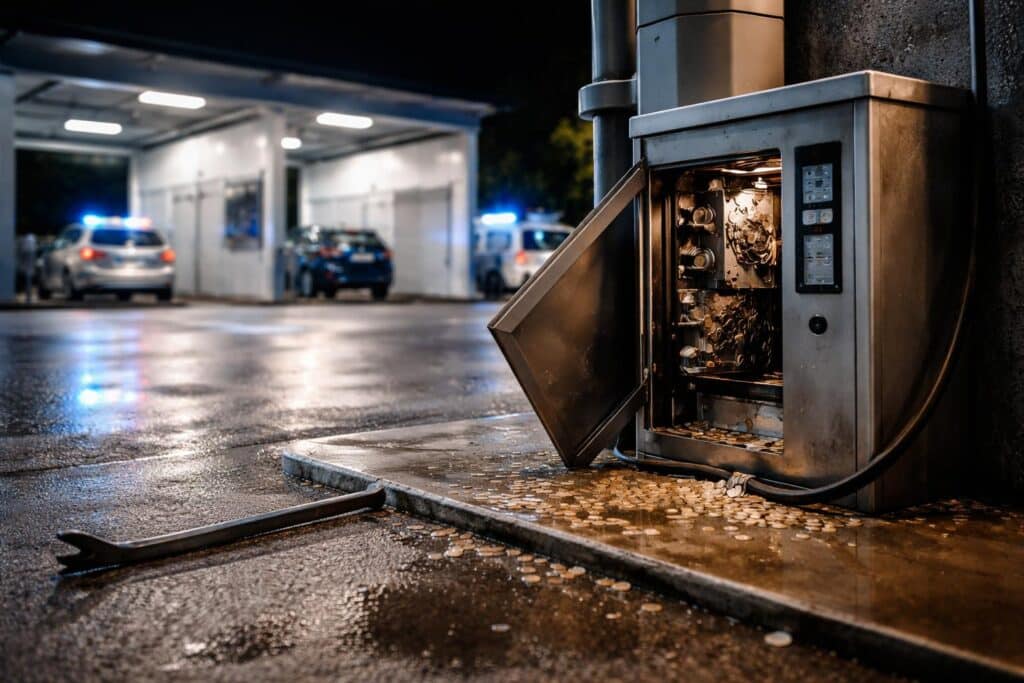 Automaten mehrerer Waschanlagen geplündert