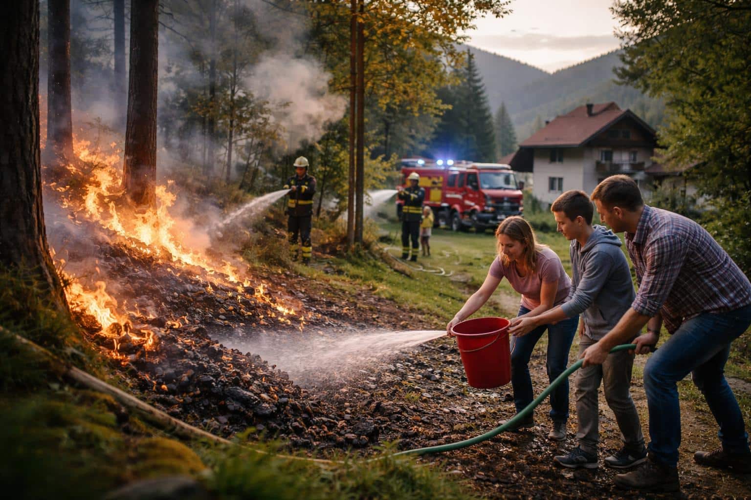 Familie bemerkt Waldbrand rechtzeitig
