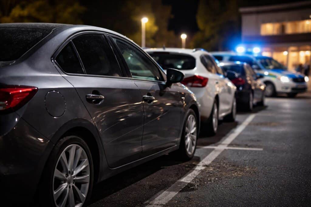 Mehrere Autos auf Parkplatz zerkratzt