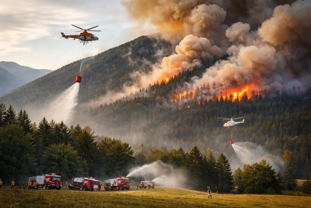 Großer Waldbrand am Tabor