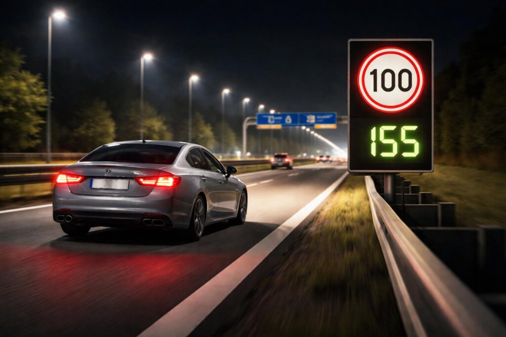 Pkw raste durch 100-km/h-Beschränkung
