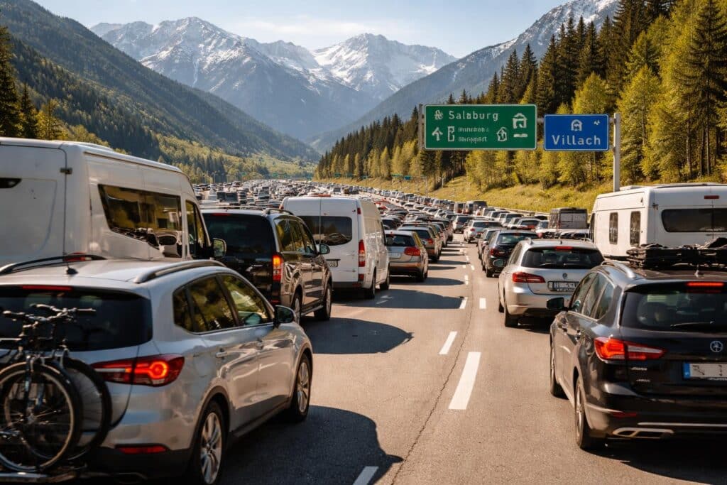 Rückreiseverkehr aus den Osterferien sorgt für Staus in Österreich
