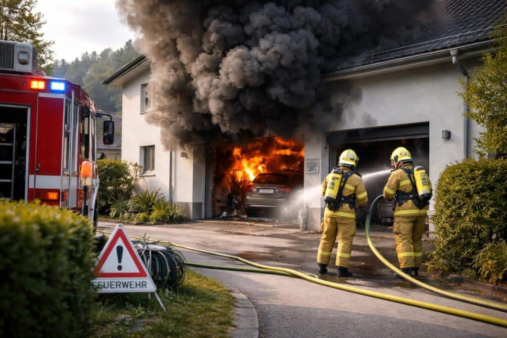 Garagenbrand im Bezirk Wolfsberg
