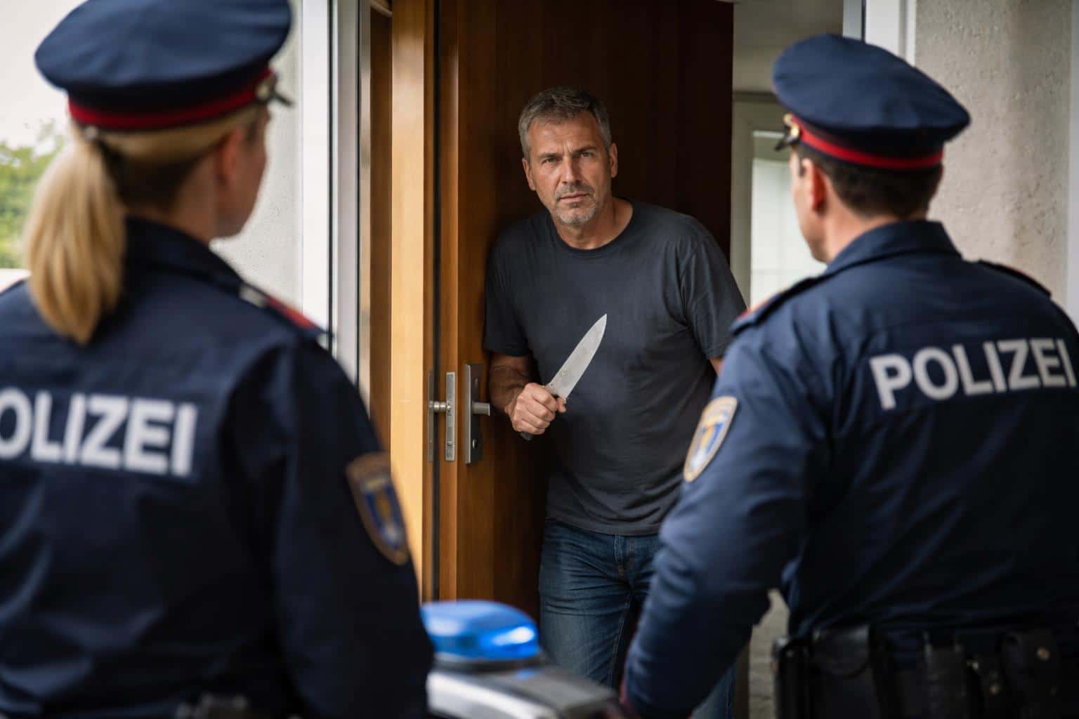 Nachbar mit Messer sorgt für Polizeieinsatz