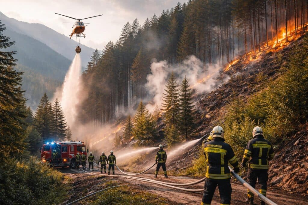 Großeinsatz wegen Waldbrand