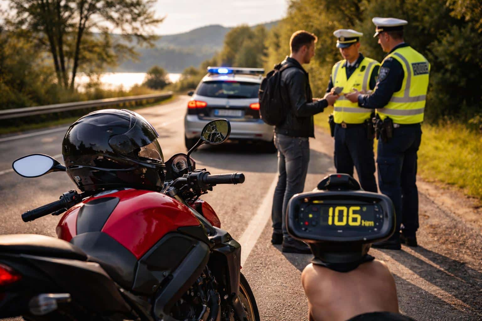 Motorradfahrer mit 106 km/h gestoppt