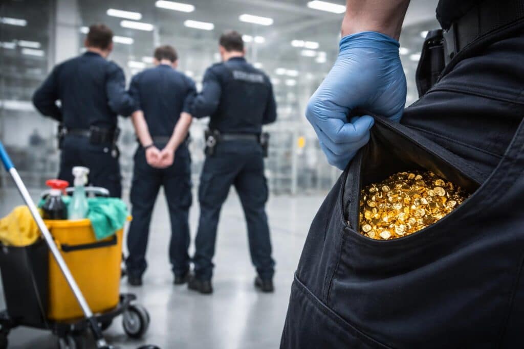 Sie hatten die Hosen voll Gold: Reinigungsarbeiter als Diebe angeklagt
