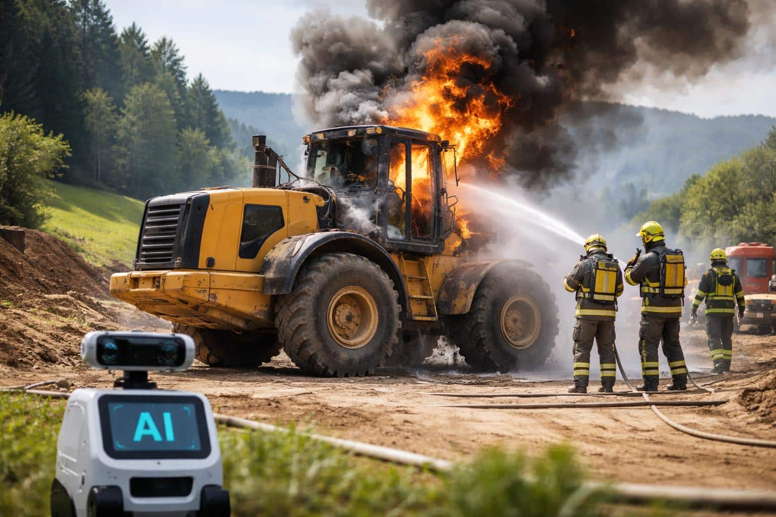 Radlader in Kärnten in Vollbrand: Fahrer erlitt Rauchgasvergiftung