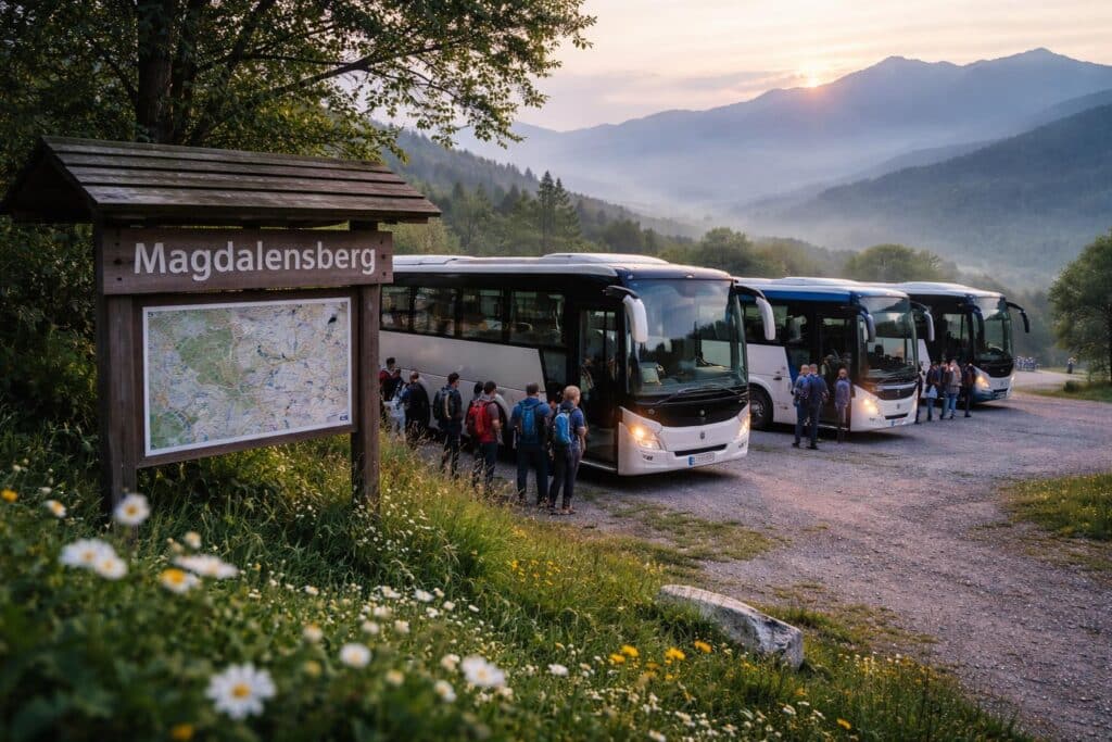 Anreise zum Vierbergelauf 2026: Diese Busse fahren auf den Magdalensberg