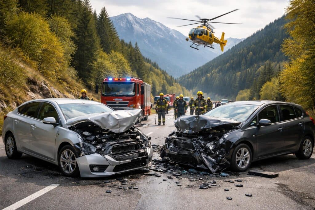 Frontalzusammenstoß in Villach forderte zwei Verletzte