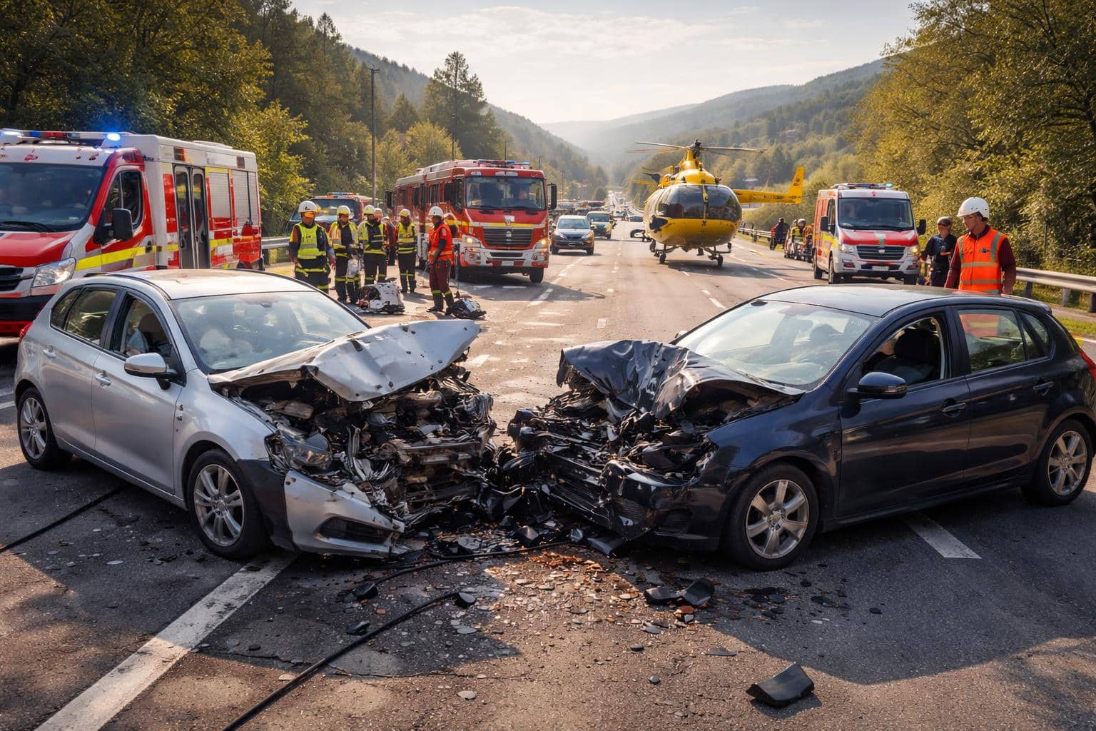 Verletzte bei Frontalcrash auf der B86!