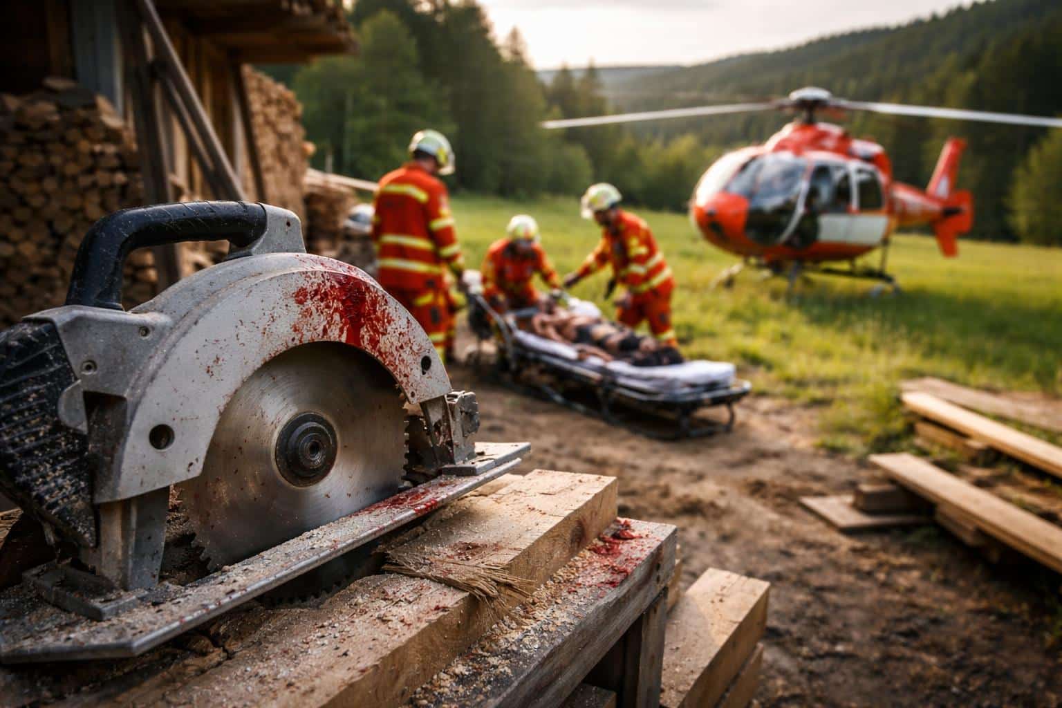 Kärntner geriet mit Hand in Säge: Schwer verletzt ins Spital geflogen