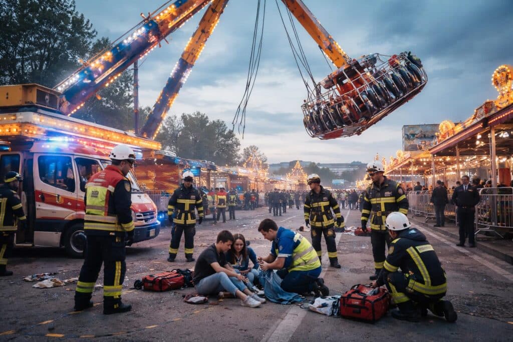 Gaudepark: Seil bei Fahrgeschäft gerissen, Jugendliche leicht verletzt