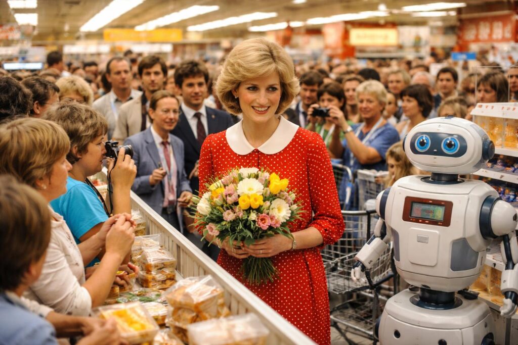 Enormer Andrang: Als Lady Diana in Kärntner Supermärkten posierte