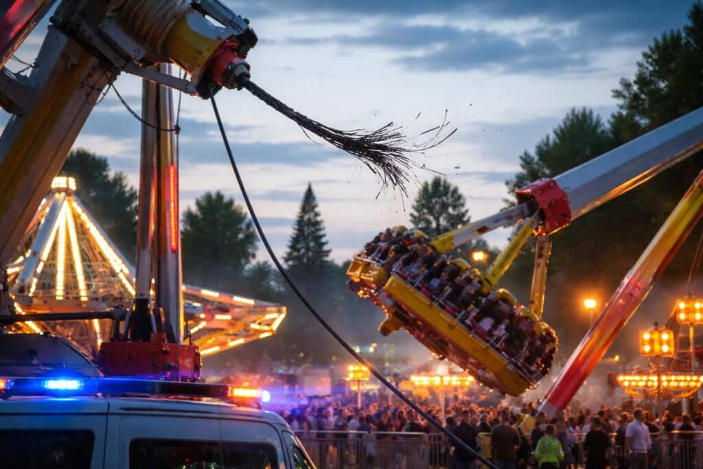 Stahlseil bei Fahrgeschäft gerissen