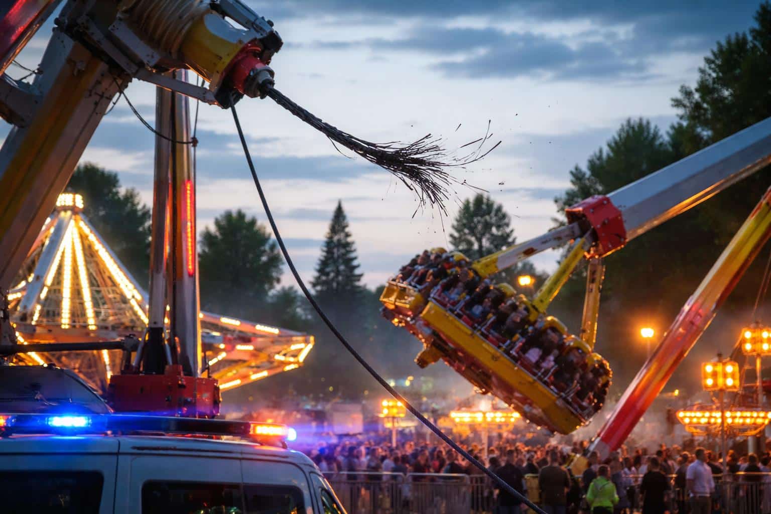 Stahlseil bei Fahrgeschäft gerissen