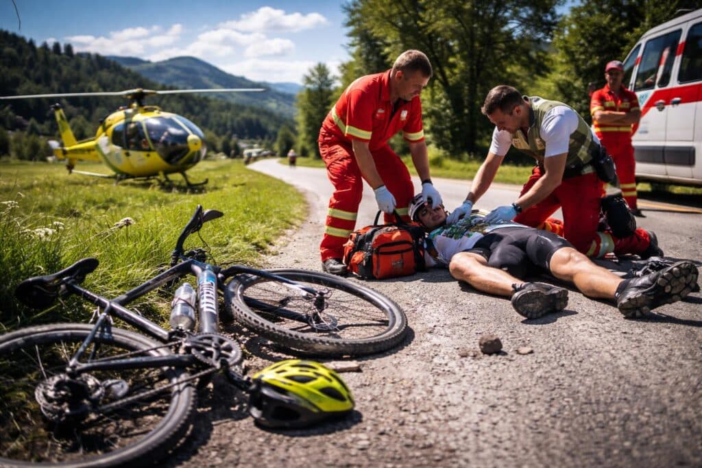Sturz mit Rad bei Radsportveranstaltung in Dragositschach