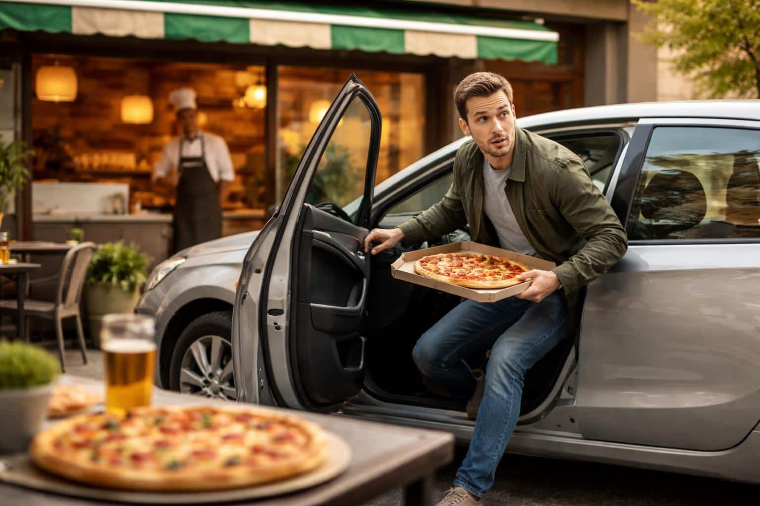 Kurioser Diebstahl: Mann wollte Pizza essen und klaute dabei ein Auto