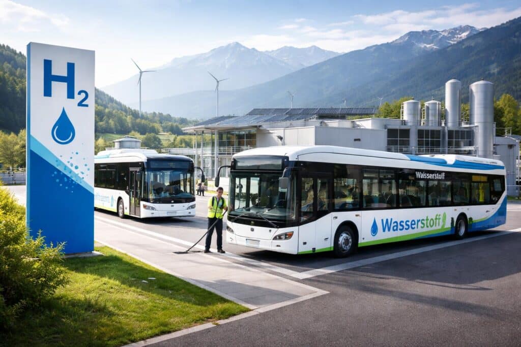 Busse fahren mit Wasserstoff