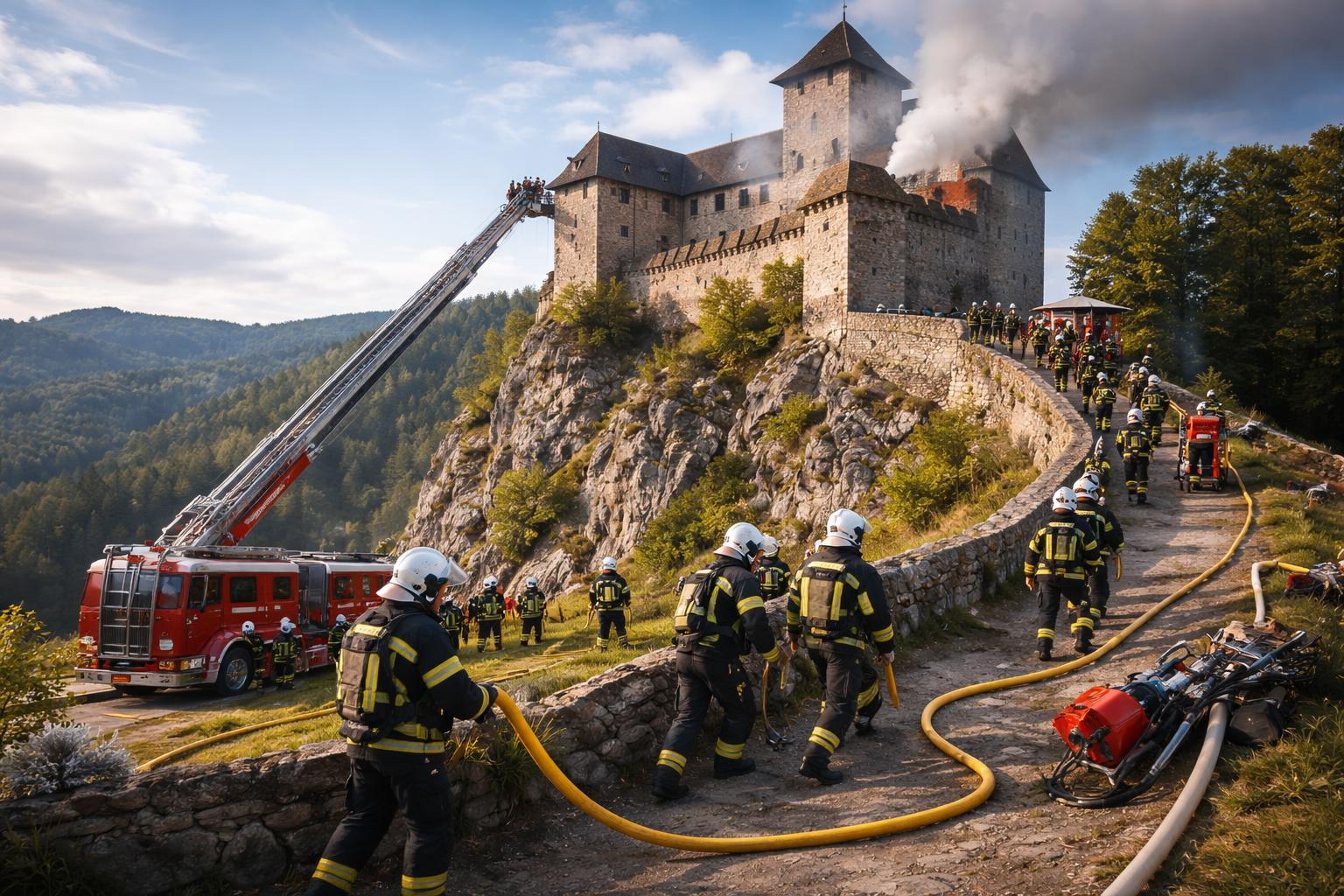 Einsatzkräfte übten koordiniertes Vorgehen auf der Heunburg