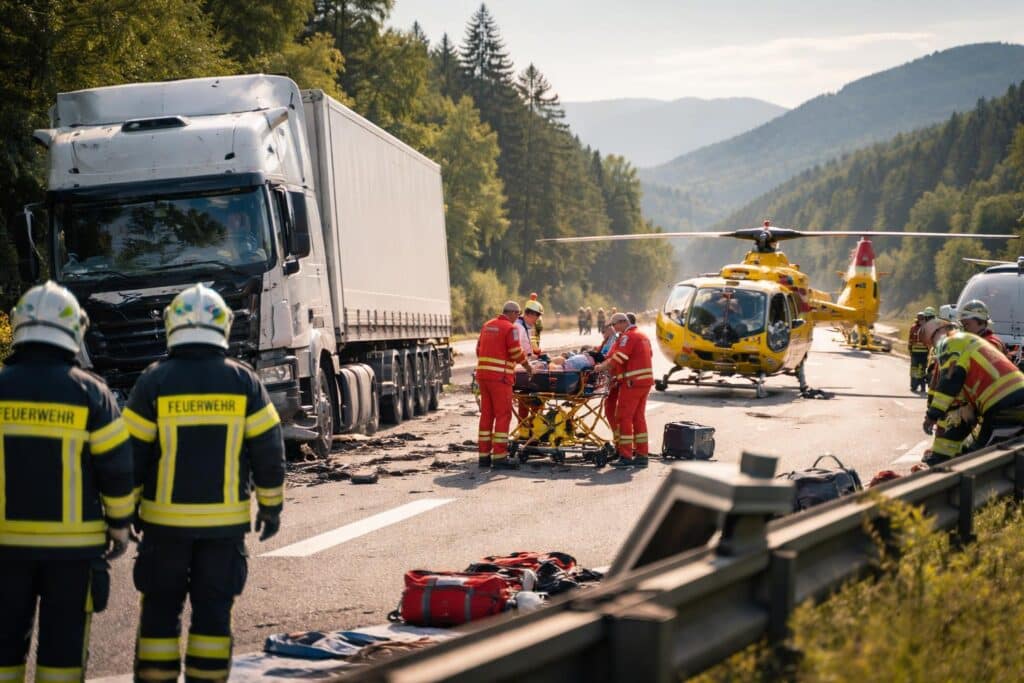 Auf der S37: Lkw-Fahrer musste nach Unfall reanimiert werden