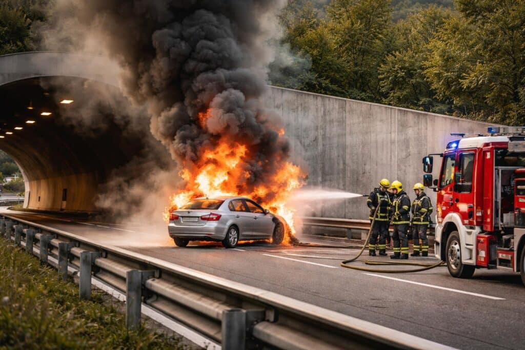 Fahrzeugbrand auf der A2