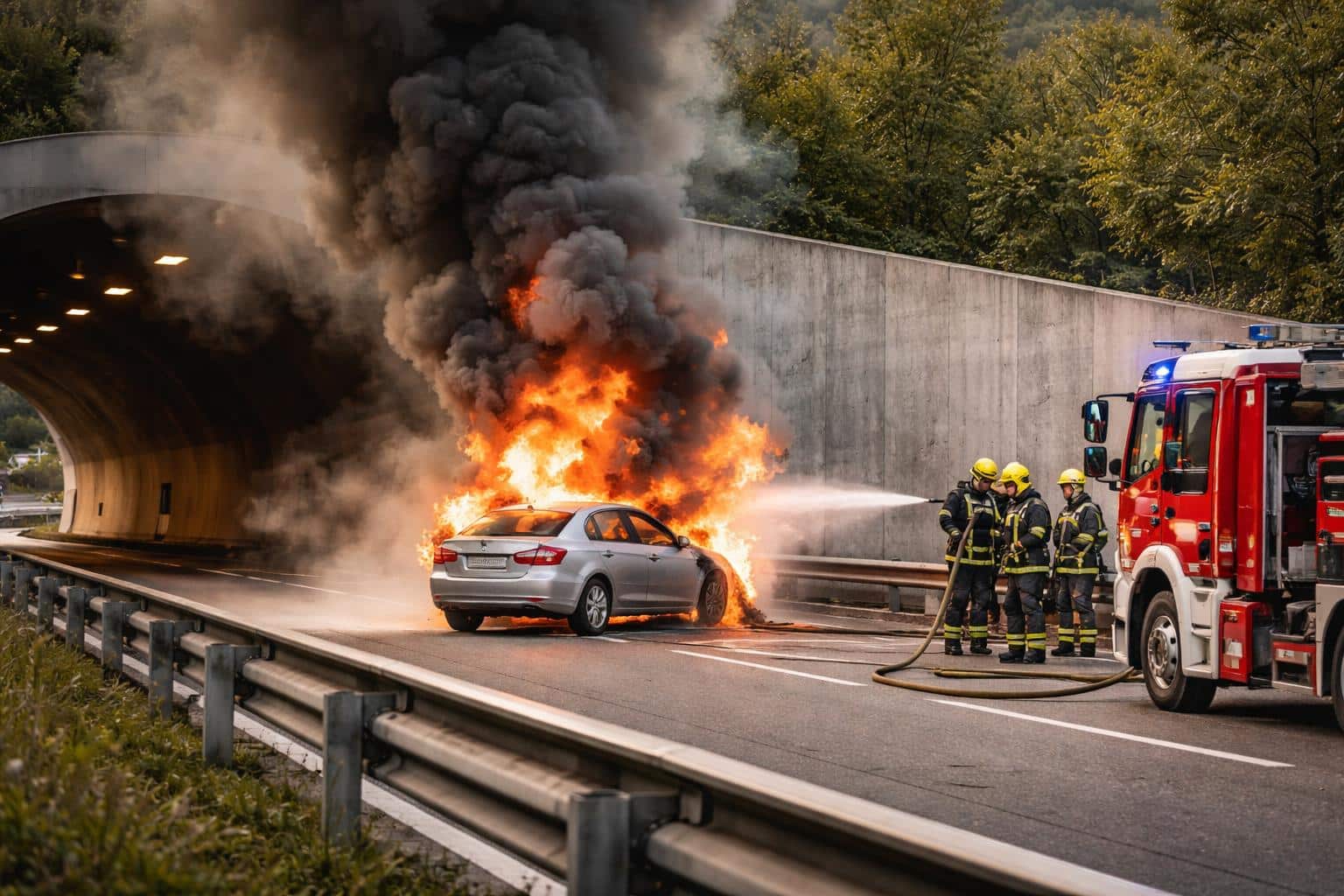 Fahrzeugbrand auf der A2