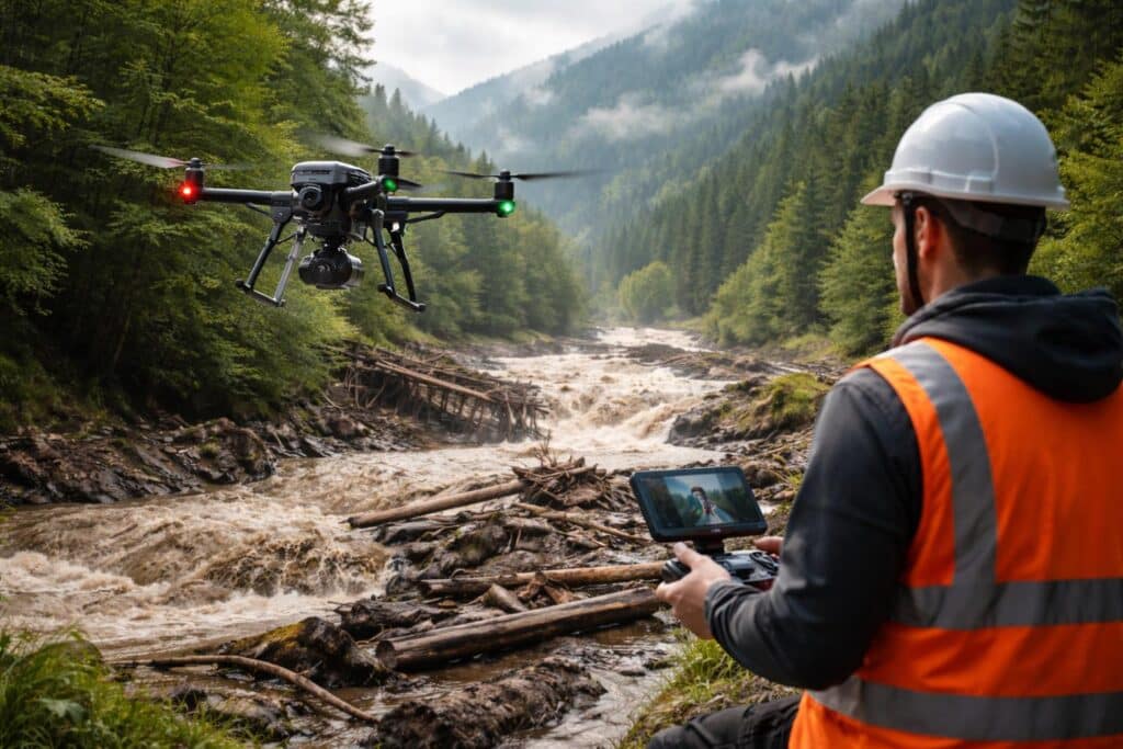 Drohne hilft beim Hochwasserschutz