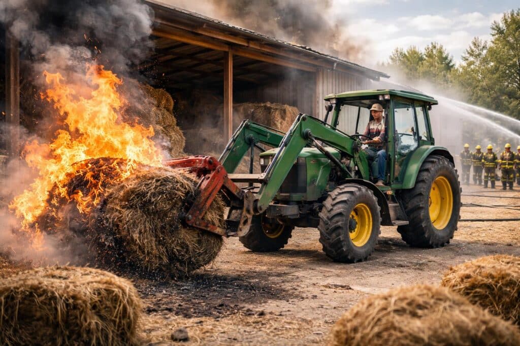 Strohballenbrand in Klagenfurt: Besitzer verhindert Schlimmeres