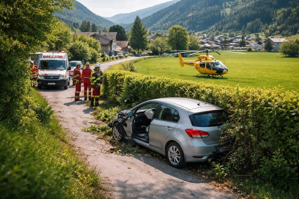 Autofahrerin prallte gegen Hecke