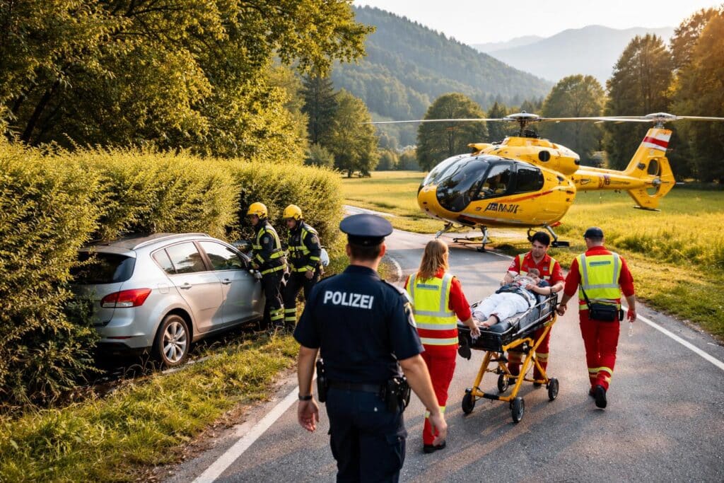 Wiederbelebt: Autofahrerin prallte gegen Hecke