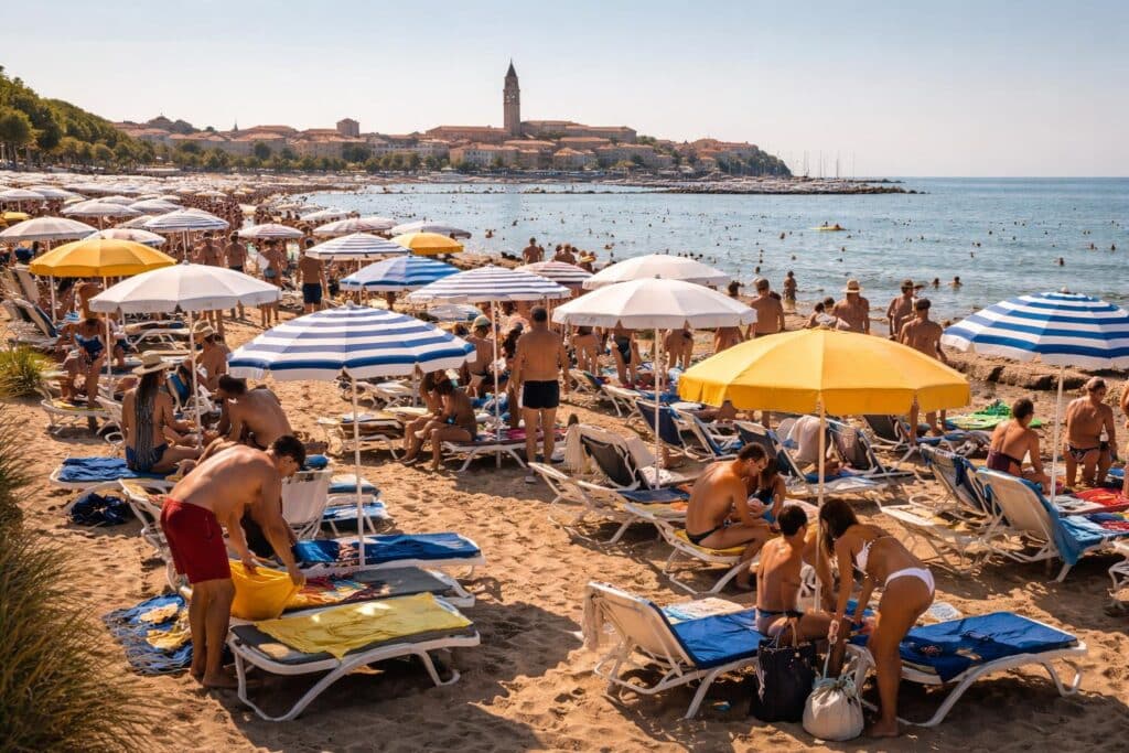 Post aus Grado: Kampf um die erste Strandreihe hat begonnen