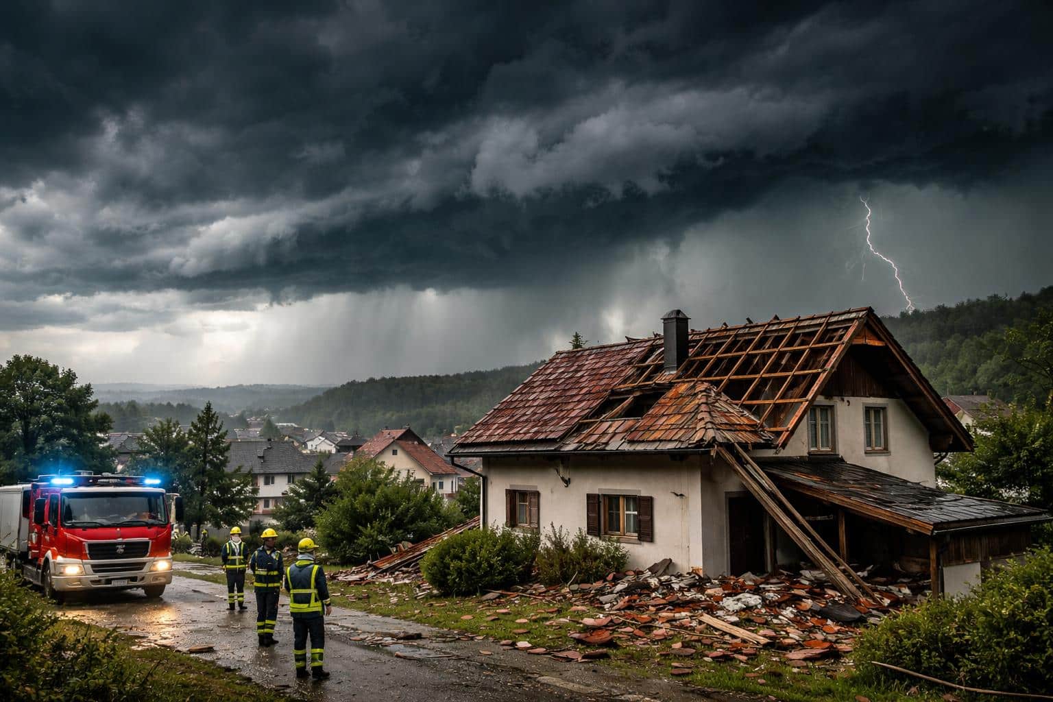 Kaltfront eingetroffen: Heftige Sturmfront fegte über Kärnten und deckte sogar Hausdach ab