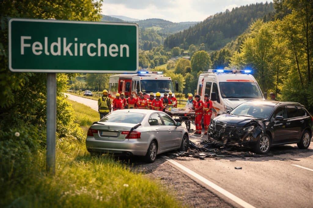Drei Verletzte nach Verkehrsunfall am Dienstag im Bezirk Feldkirchen