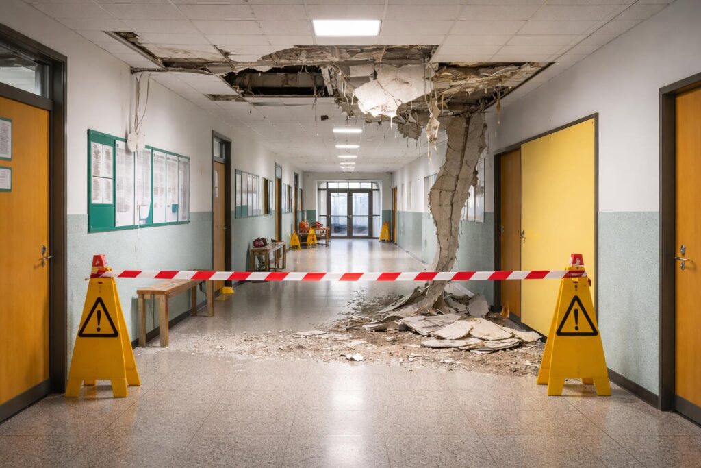 Decke löst sich in Klagenfurter Schule: Ganzes Stockwerk gesperrt