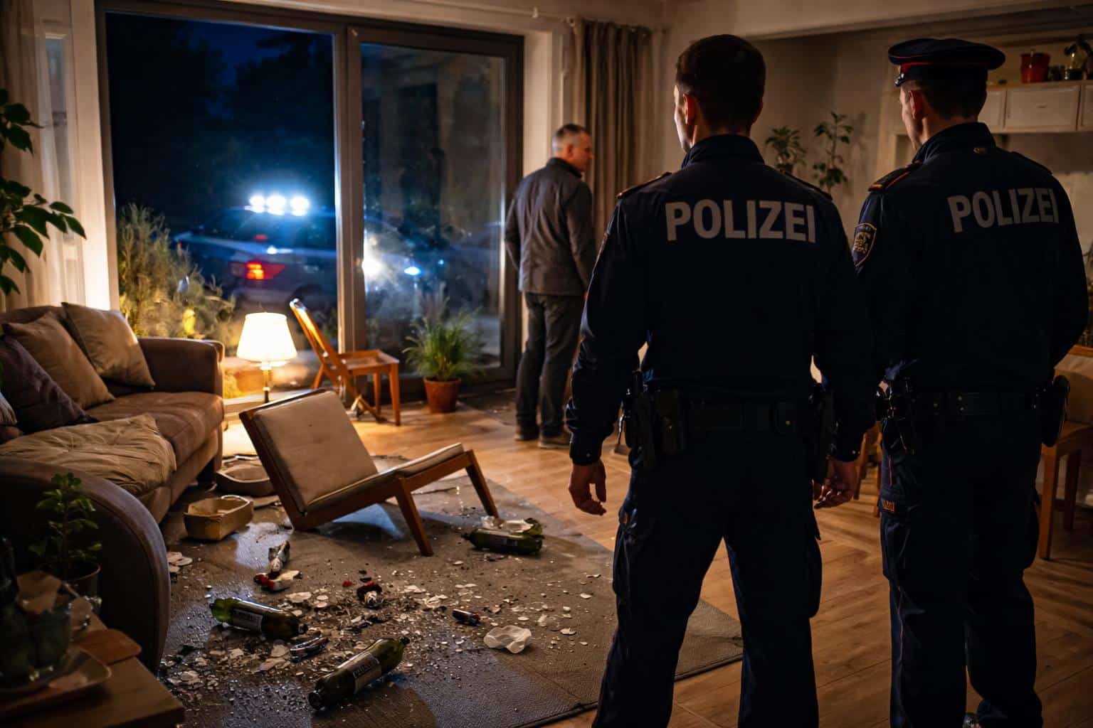 Verdacht des Widerstandes gegen die Staatsgewalt, Sachbeschädigung und Gefährliche Drohung
