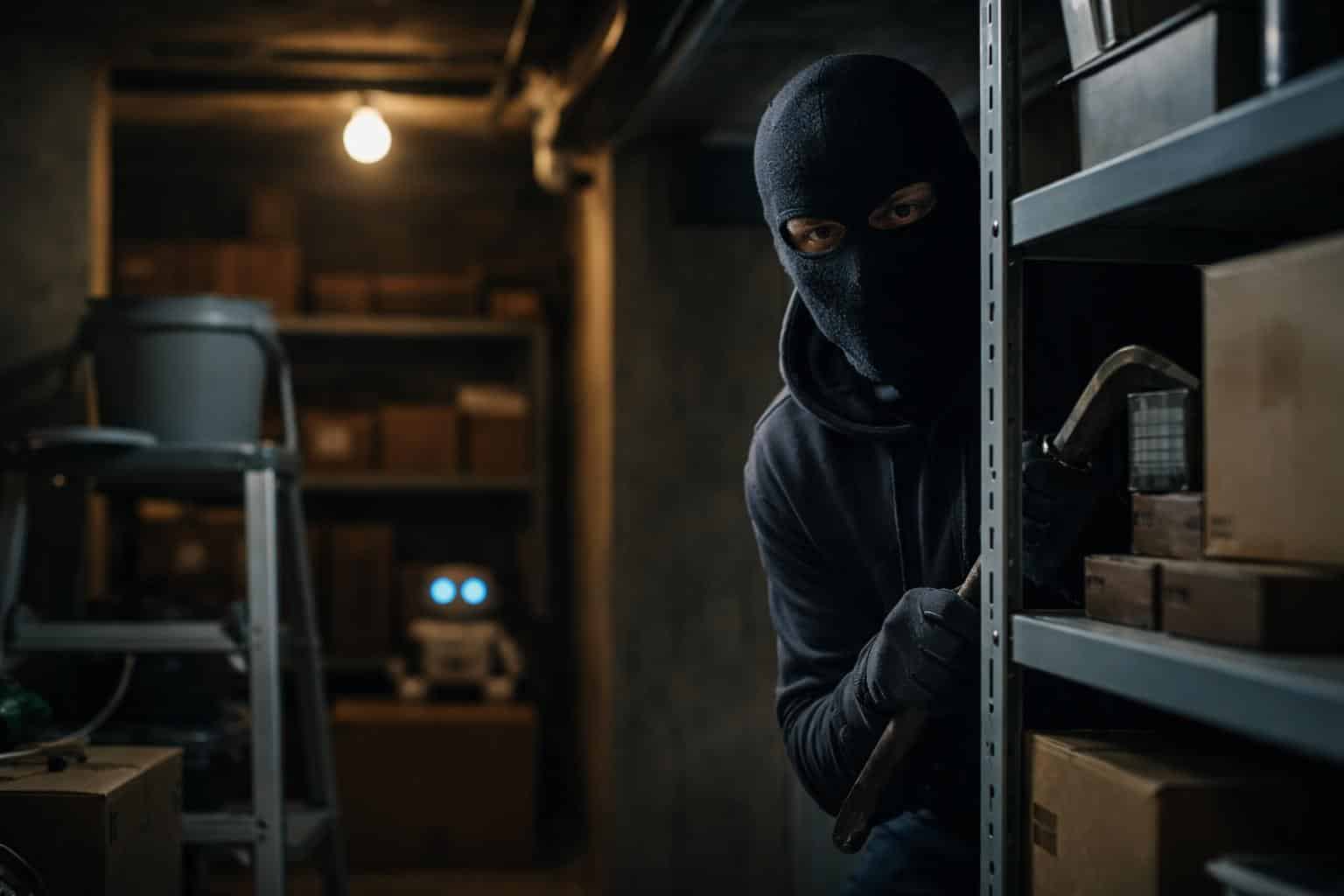 Maskierter Täter im Keller entdeckt