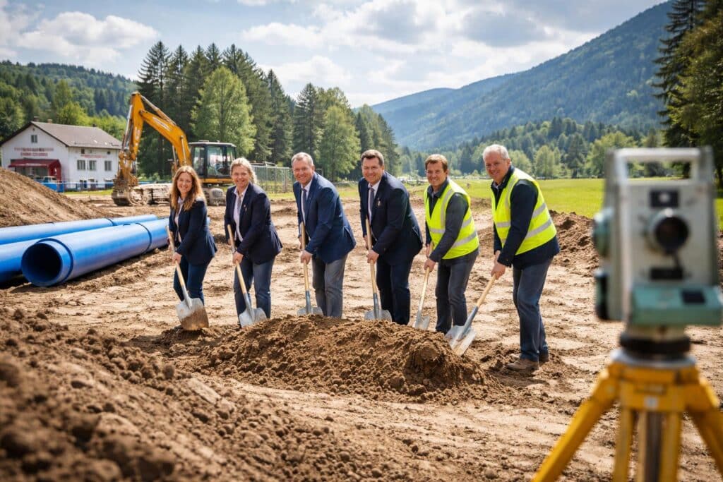 Spatenstich für neue Transportleitung in Gablern