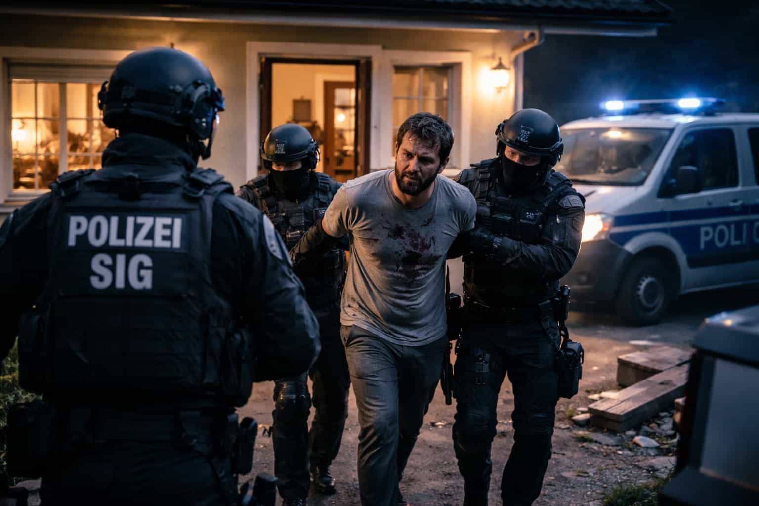 Mann randaliert mit Messer im Haus